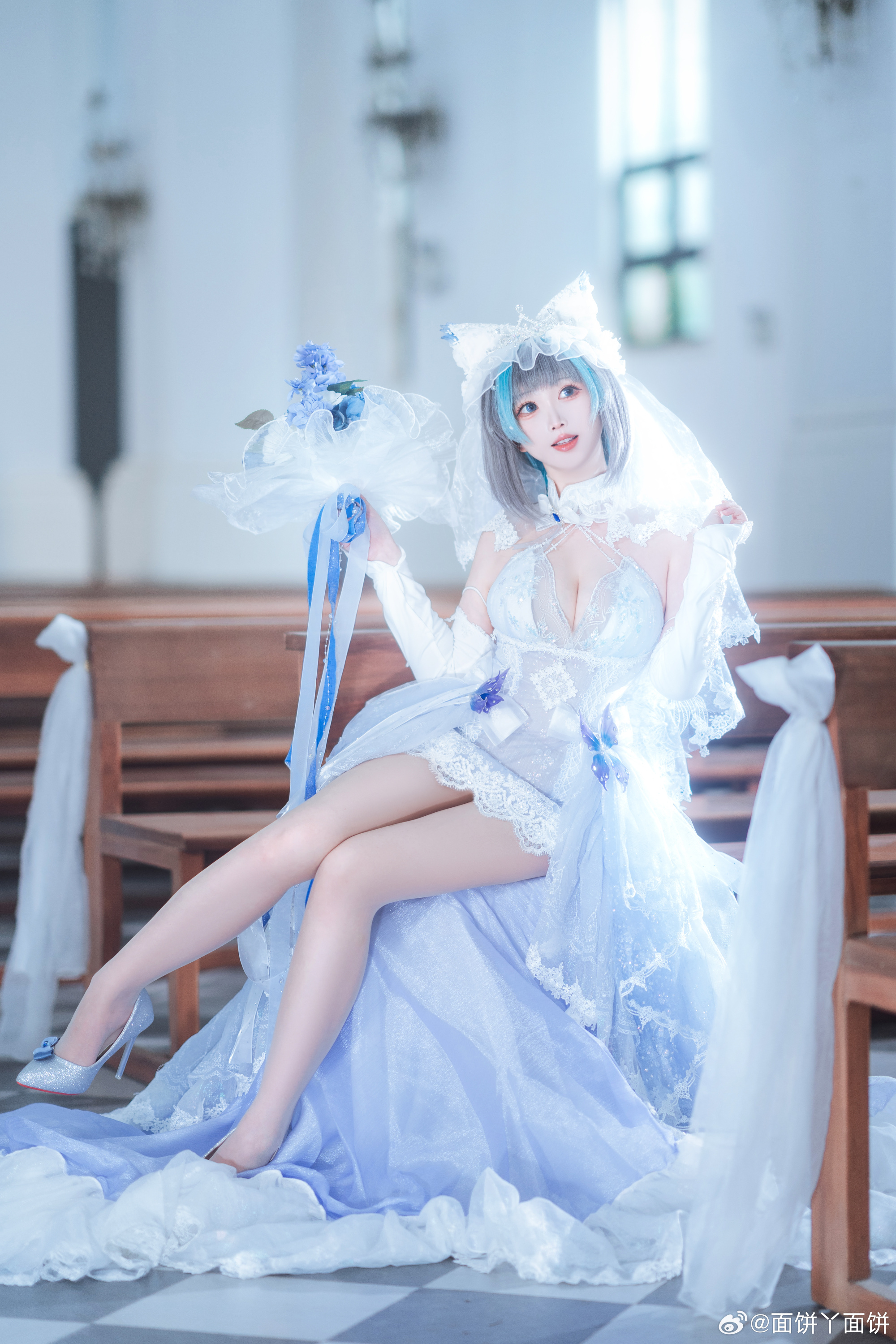 cosplay 亲爱的~！ 你是不是也觉得猫耳头纱很可爱呀~ 碧蓝航线 柴郡@面饼丫面饼